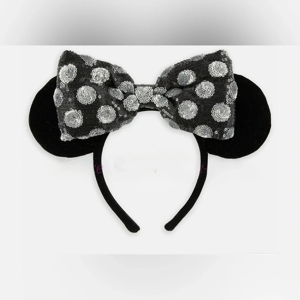 Official Disney Parks Minnie Mouse Oversized Sequin Bow Headband/Hair Accessory